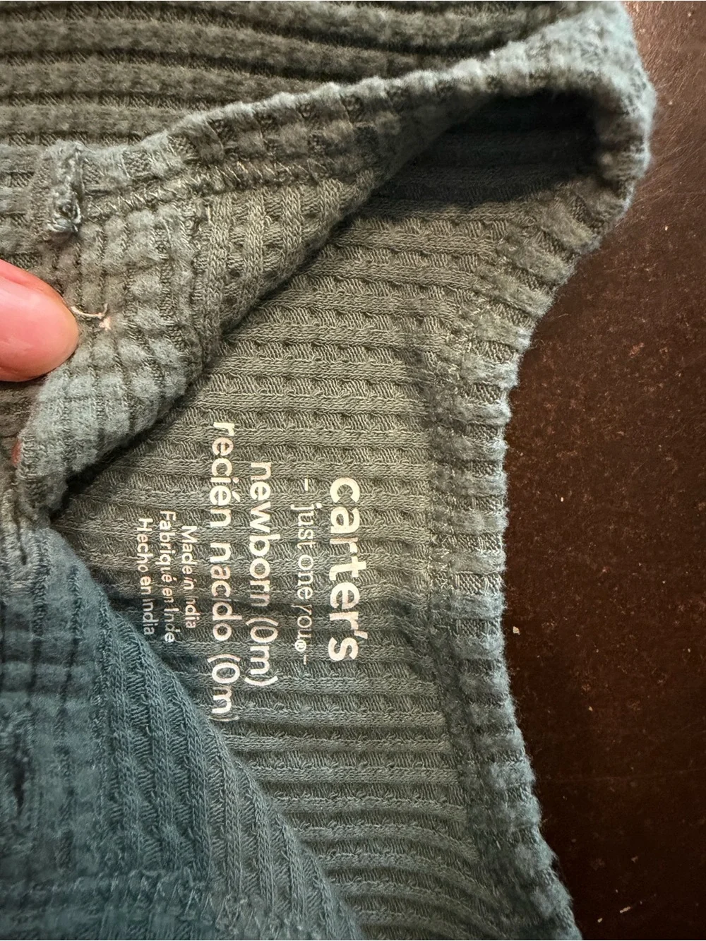 Carter's Sage Green Waffle Knit Set